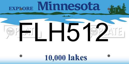 FLH512 Minnesota License Plate