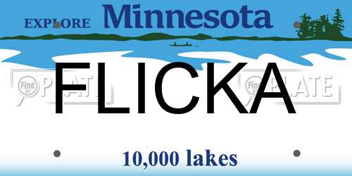 FLICKA Minnesota License Plate