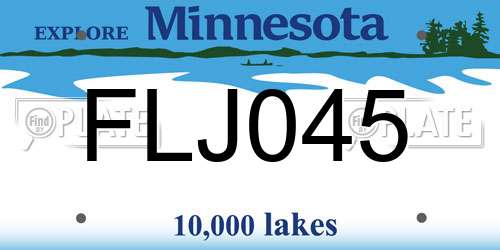 FLJ045 Minnesota License Plate