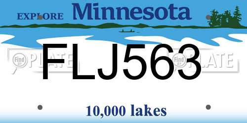 FLJ563 Minnesota License Plate