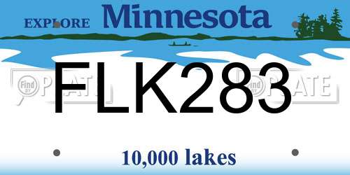 FLK283 Minnesota License Plate