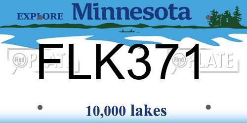 FLK371 Minnesota License Plate
