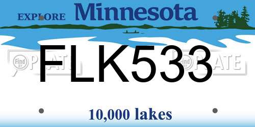 FLK533 Minnesota License Plate