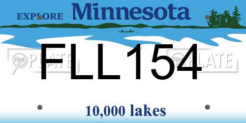 FLL154 Minnesota License Plate