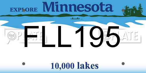 FLL195 Minnesota License Plate