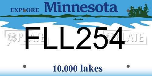FLL254 Minnesota License Plate