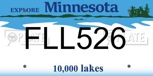 FLL526 Minnesota License Plate