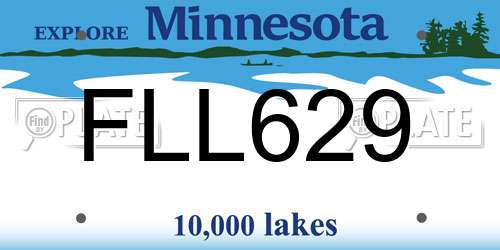 FLL629 Minnesota License Plate