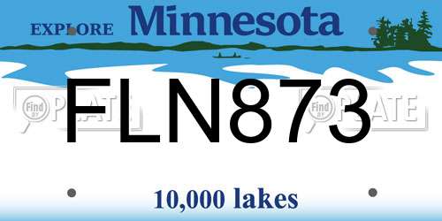 FLN873 Minnesota License Plate