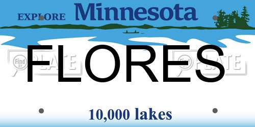 FLORES Minnesota License Plate