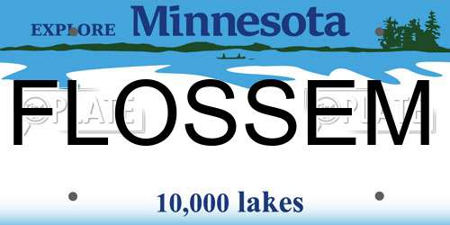 FLOSSEM Minnesota License Plate