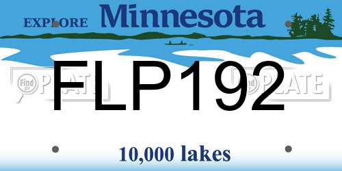 FLP192 Minnesota License Plate