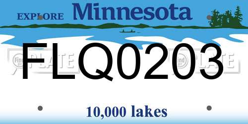 FLQ0203 Minnesota License Plate