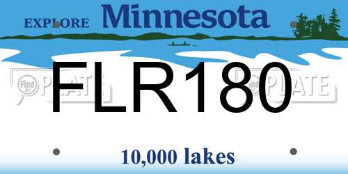 FLR180 Minnesota License Plate
