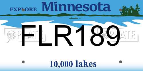 FLR189 Minnesota License Plate