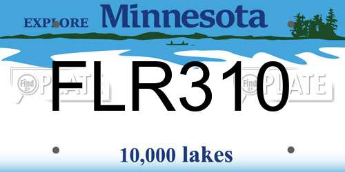 FLR310 Minnesota License Plate