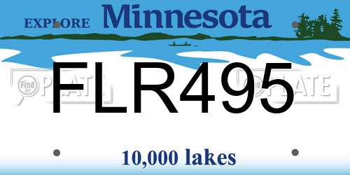 FLR495 Minnesota License Plate