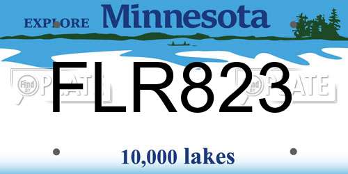 FLR823 Minnesota License Plate