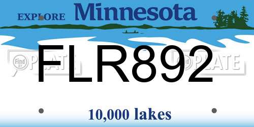 FLR892 Minnesota License Plate