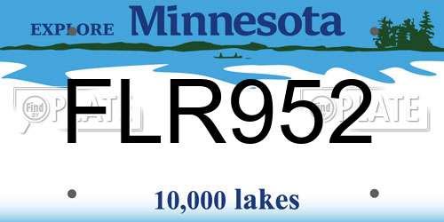 FLR952 Minnesota License Plate