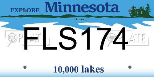 FLS174 Minnesota License Plate