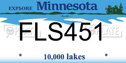 FLS451 Minnesota License Plate