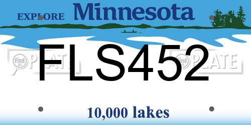 FLS452 Minnesota License Plate