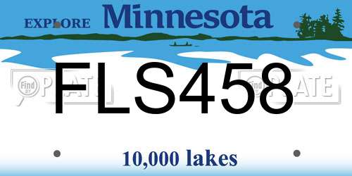 FLS458 Minnesota License Plate