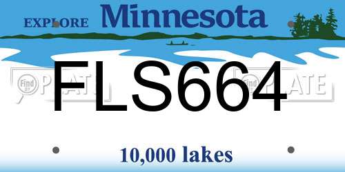 FLS664 Minnesota License Plate
