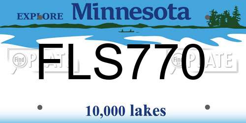 FLS770 Minnesota License Plate