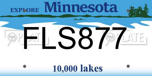 FLS877 Minnesota License Plate