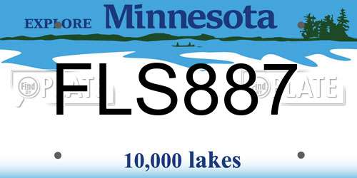 FLS887 Minnesota License Plate