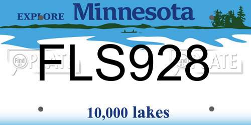 FLS928 Minnesota License Plate