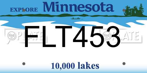 FLT453 Minnesota License Plate