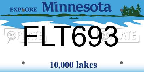 FLT693 Minnesota License Plate