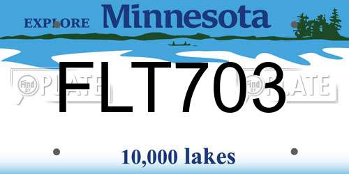 FLT703 Minnesota License Plate