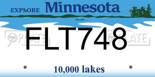FLT748 Minnesota License Plate