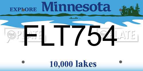 FLT754 Minnesota License Plate