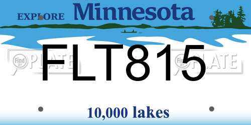 FLT815 Minnesota License Plate
