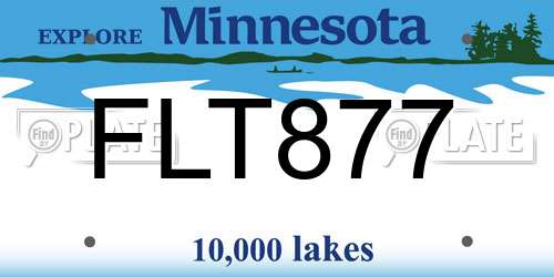 FLT877 Minnesota License Plate