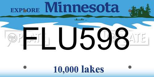 FLU598 Minnesota License Plate