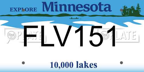 FLV151 Minnesota License Plate