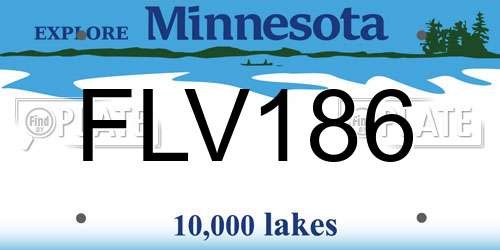 FLV186 Minnesota License Plate