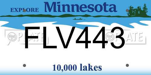 FLV443 Minnesota License Plate