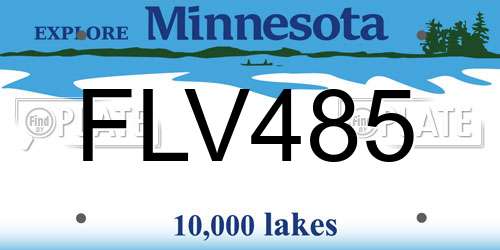 FLV485 Minnesota License Plate
