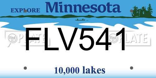 FLV541 Minnesota License Plate