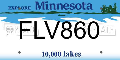 FLV860 Minnesota License Plate