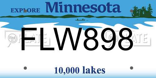 FLW898 Minnesota License Plate