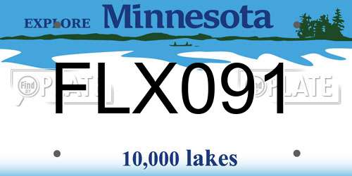 FLX091 Minnesota License Plate