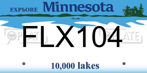 FLX104 Minnesota License Plate